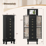 Wooden Jewelry Armoire Cabinet Storage Chest with Drawers and Swing Doors
