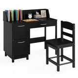 Wooden Kids Study Desk and Chair Set Student Workstation