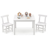 Wooden Kids Table and 2 Chairs Set with Anti-slip Foot Pads