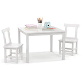 Wooden Kids Table and 2 Chairs Set with Anti-slip Foot Pads