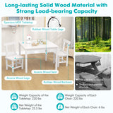 Wooden Kids Table and 2 Chairs Set with Anti-slip Foot Pads