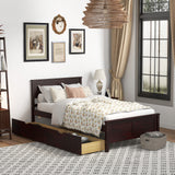 Twin Size Bed Frame with Storage Drawers