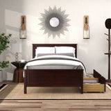 Twin Size Bed Frame with Storage Drawers