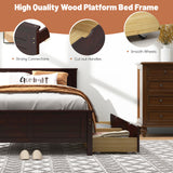 Twin Size Bed Frame with Storage Drawers