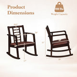 Wooden Rocking Chair with Upholstered Seat and Ladder Back for Living Room