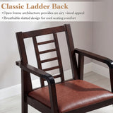 Wooden Rocking Chair with Upholstered Seat and Ladder Back for Living Room