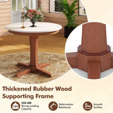 35 Inches Wooden Round Dining Table with Pedestal Base-White