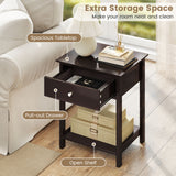 Wooden Storage Shelf with Drawer for Bedroom and Living Room