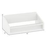 Wooden Tilting Bookcase Small Desktop Bookshelf Organizer for Magazines-White