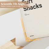 Wooden Tilting Bookcase Small Desktop Bookshelf Organizer for Magazines-White