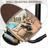 Outdoor Folding Zero Gravity Reclining Lounge Chair with Utility Tray