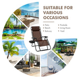Outdoor Folding Zero Gravity Reclining Lounge Chair with Utility Tray