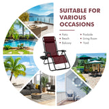 Outdoor Folding Zero Gravity Reclining Lounge Chair with Utility Tray