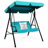 Loveseat Cushioned Patio Steel Frame Swing Glider