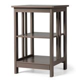 3-Tier Nightstand Side Table with Baffles and Corners