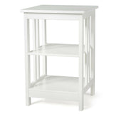 3-Tier Nightstand Side Table with Baffles and Corners