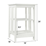 3-Tier Nightstand Side Table with Baffles and Corners