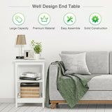 3-Tier Nightstand Side Table with Baffles and Corners
