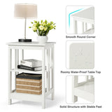 3-Tier Nightstand Side Table with Baffles and Corners