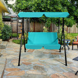 Loveseat Cushioned Patio Steel Frame Swing Glider