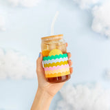 Can Glass w/ Lid + Straw