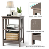 3-Tier Nightstand Side Table with Baffles and Corners