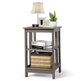 3-Tier Nightstand Side Table with Baffles and Corners