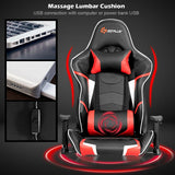 Lumbar Support  Massage Gaming Reclining Racing Chair