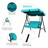 Loveseat Cushioned Patio Steel Frame Swing Glider