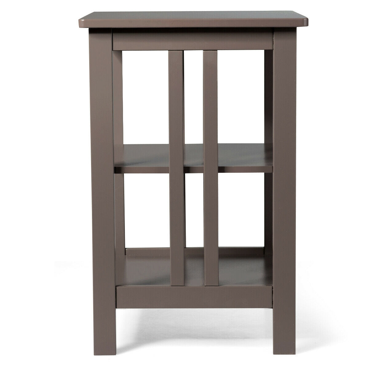 3-Tier Nightstand Side Table with Baffles and Corners