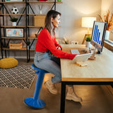 Adjustable Active Learning Stool Sitting Home Office Wobble Chair with Cushion Seat