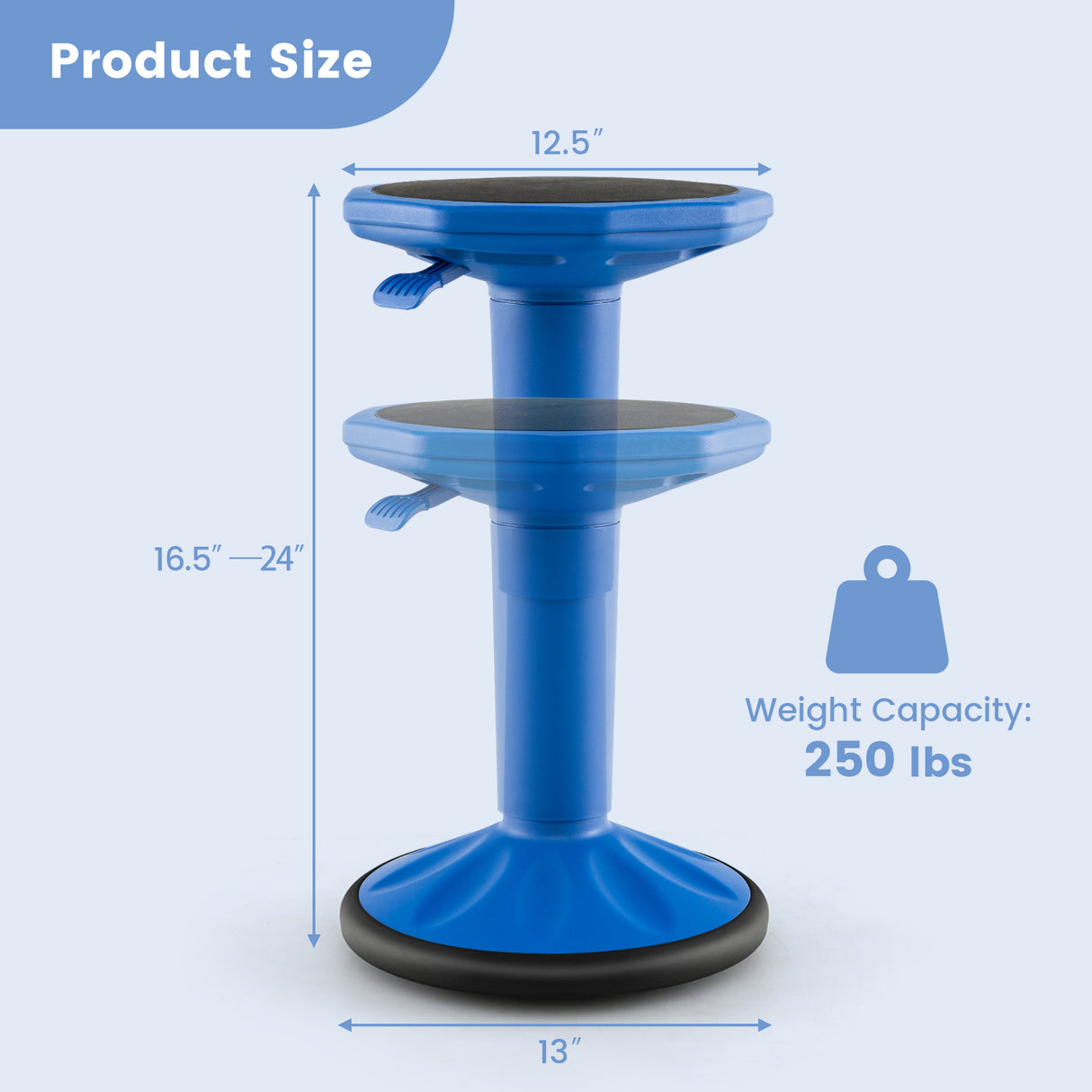Adjustable Active Learning Stool Sitting Home Office Wobble Chair with Cushion Seat