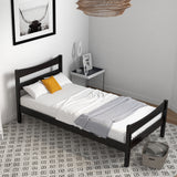 Twin Size Rustic Platform Bed Frame with Headboard and Footboard