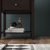 Nightstand with Drawer and Storage Shelf for Bedroom Living Room