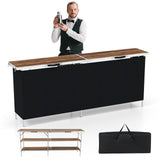 Aluminum Portable Picnic Table with 2-Tier Open Shelves and Spacious Tabletop