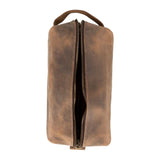 Oswego Men's Leather Dopp Kit & Small Travel Handbag