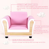 Black Kids Single Armrest Couch Sofa with Ottoman