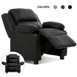 Deluxe Kids Armchair Recliner Headrest Sofa w/ Storage Arms