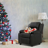 Deluxe Kids Armchair Recliner Headrest Sofa w/ Storage Arms