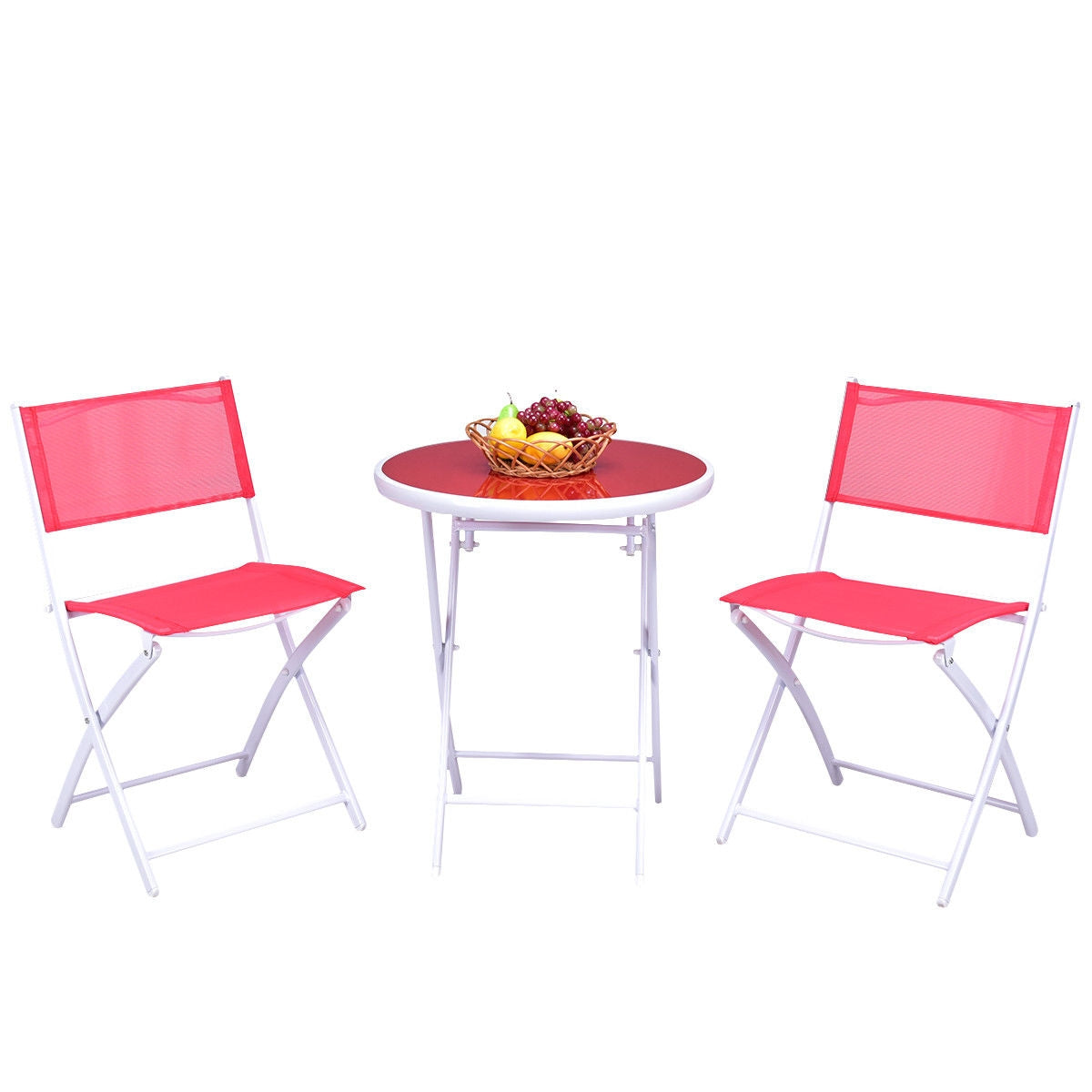 3 Pieces Patio Folding Bistro Set for Balcony or Outdoor Space