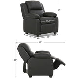 Deluxe Kids Armchair Recliner Headrest Sofa w/ Storage Arms