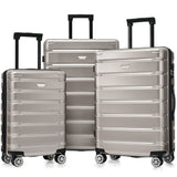 Hardshell Luggage Set 3 Piece, Durable ABS+PC Travel Suitcase with