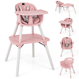 4-in-1 Baby Convertible Toddler Table Chair Set with PU Cushion