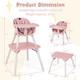 4-in-1 Baby Convertible Toddler Table Chair Set with PU Cushion