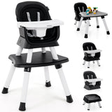6-in-1 Convertible Baby High Chair with Adjustable Removable Tray