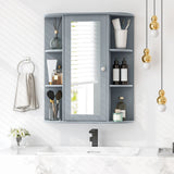 Mirrored Bathroom Medicine Cabinet with Single Mirror Door and Adjustable Shelf