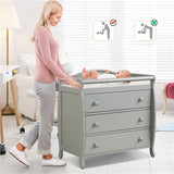 Baby Changing Table Infant Diaper with 3 Drawers and Safety Belt