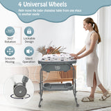 Portable Baby Changing Table with Storage Basket and Shelves