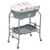 Portable Baby Changing Table with Storage Basket and Shelves