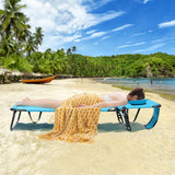 Beach Chaise Lounge Chair with Face Hole and Removable Pillow